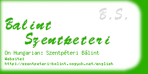 balint szentpeteri business card