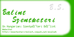 balint szentpeteri business card